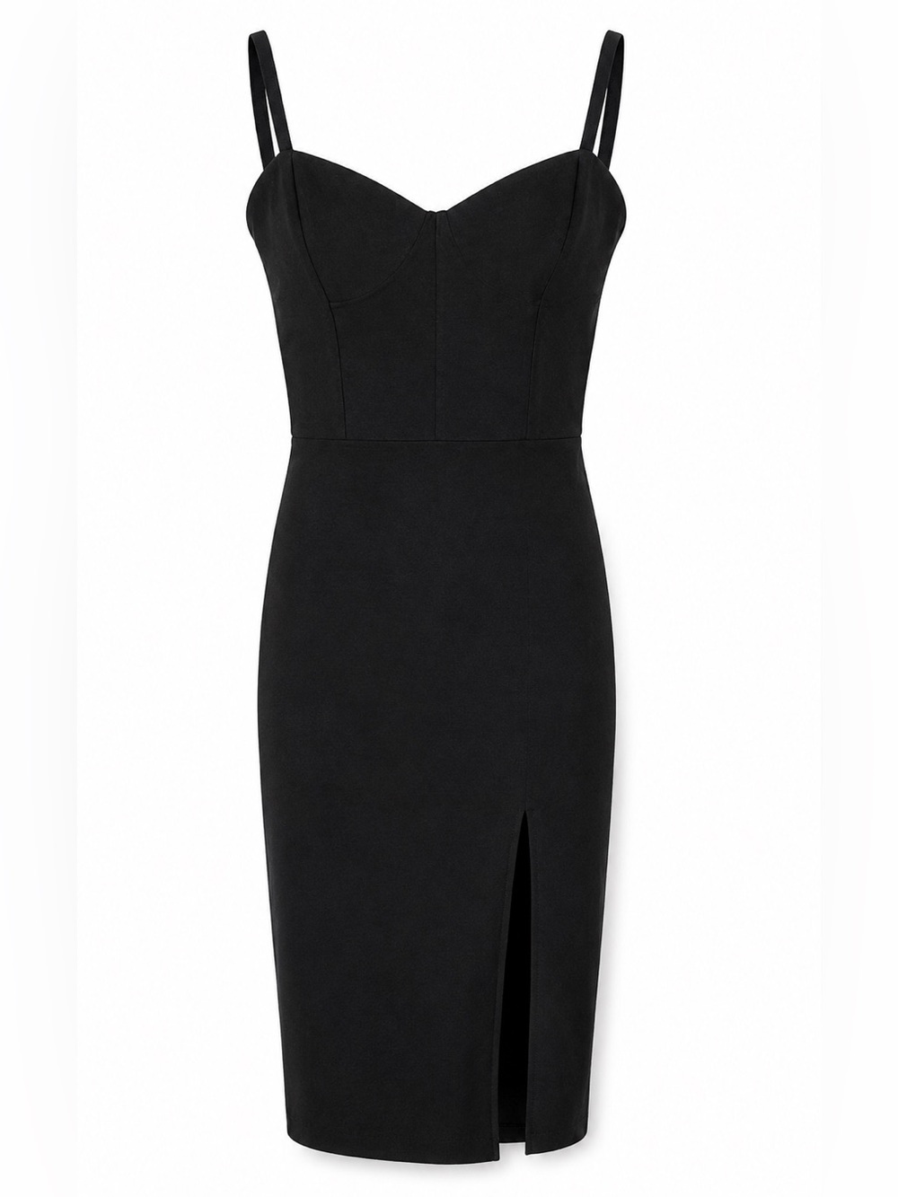 OPEN EDIT  Black Spaghetti Strap Midi Dress - Small